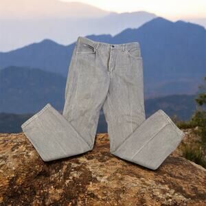 VTG 34” Rigolletto High Rise Mom Jeans Distressed 80s Gray 100% Cotton Bootcut